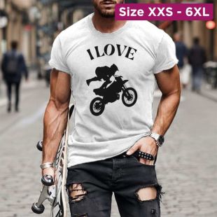 Men’s Summer Casual T-Shirt with Bike Design
