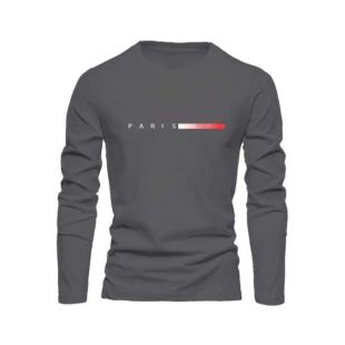 Men's Minimalist Paris Long Sleeve T-Shirt Size 4XL