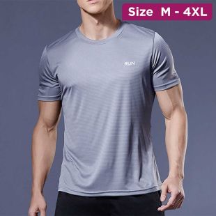 Ice Silk Short Sleeve Athletic T-Shirt For Men