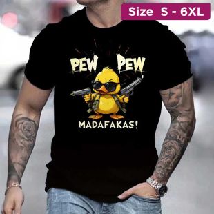 Pew Pew 3D Design Short Sleeve T-Shirt For Men