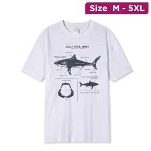 Great White Shark 3D Design Short Sleeve T-Shirt For Men