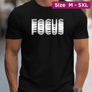 Focus 3D Design Short Sleeve T-Shirt For Men