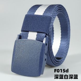 Wide-Stripe Canvas Belt for Men 120cm