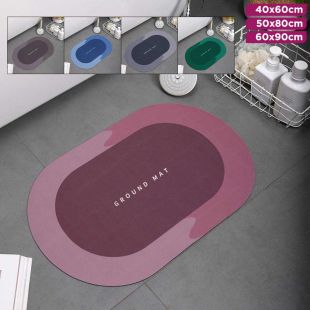 Oval Crystal Velvet Bathroom Mat