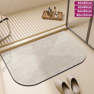 Elegant Wavy Design Bathroom Mat