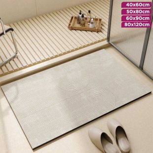 Square Wavy Design Bathroom Mat