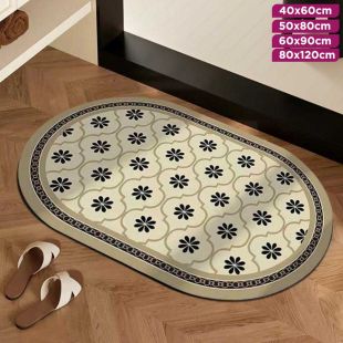Elegant Bathroom Mat with a Floral Design