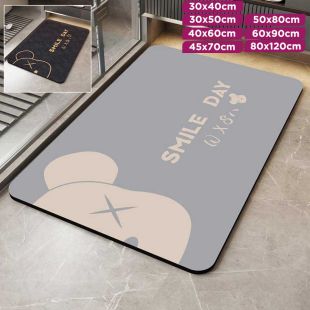 Bathroom Mat High Absorbency Cartoon Bear Design