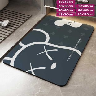 High-Absorbency Bathroom Mat with Bear Design