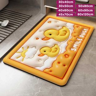 Non-Slip Bathroom Mat with Smile Duck Design