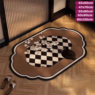 Elegant Bottle Plum Non-Slip Quick-Drying Bathroom Mat