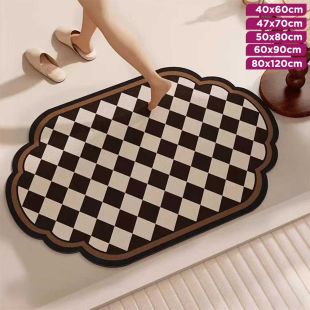 Elegant Chess Game Non-Slip Quick-Drying Bathroom Mat
