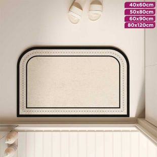Large Rounded Corners Non-Slip Quick-Drying Bathroom Mat
