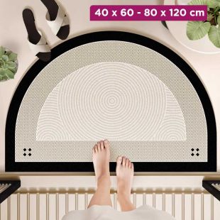 Simple Diatom Mud Quick-Dry Bathroom Floor Mat Semicircle-Indifferent Time