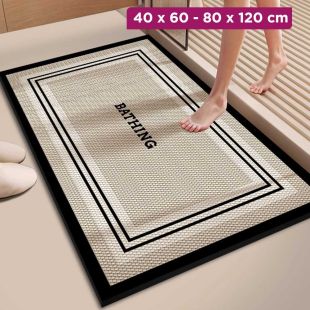 Simple Diatom Mud Quick-Dry Bathroom Floor Mat Rectangle - Haunted by Dreams