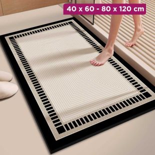 Simple Diatom Mud Quick-Dry Bathroom Floor Mat Rectangle - Winding Path