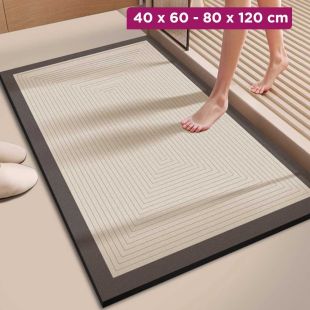 Simple Diatom Mud Quick-Dry Bathroom Floor Mat Rectangle-Diequan