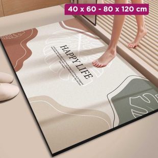 Simple Diatom Mud Quick-Dry Bathroom Floor Mat - Rectangle-graceful