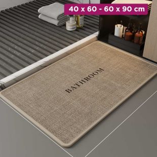 Linen Woven Non-Slip Bathroom Floor Mat Rectangle Oats-BATHROOM