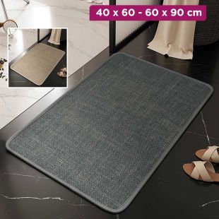 Linen Woven Non-Slip Bathroom Floor Mat Plain