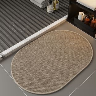 سجادة أرضية حمام منسوجة من الكتان غير قابلة للانزلاق