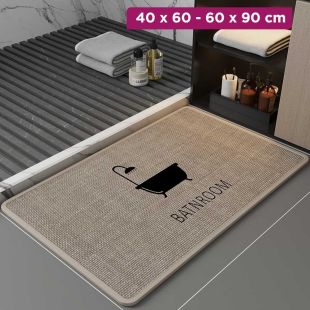 Linen Woven Non-Slip Bathroom Floor Mat Shower Tray