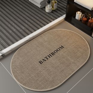 سجادة أرضية حمام منسوجة من الكتان غير قابلة للانزلاق