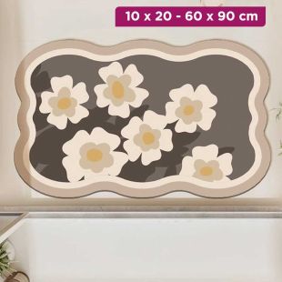 Diatom Mud Quick-Drying Non-Slip Bathroom and Kitchen Floor Mat - Six Wave flowers