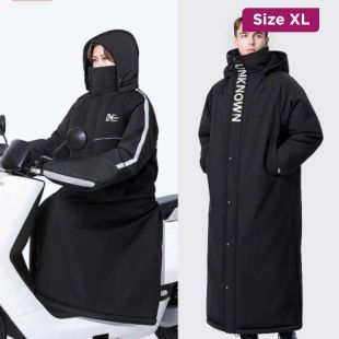 معطف شتوي مبطن بغطاء رأس ومقاوم للماء مقاس XL