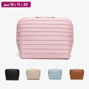 حقيبة مكياج أنيقة بجيوب داخلية منظمة — 20×11×18 سم