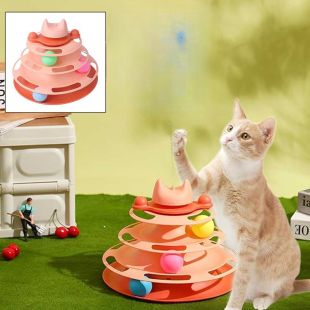 4-Layer Interactive Cat Turntable Toy