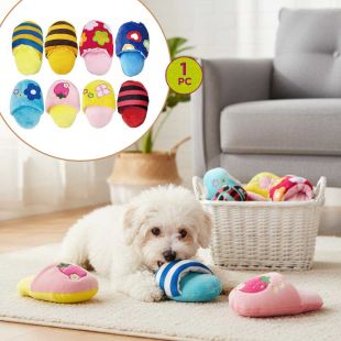 Plush Slippers for Pet Safe Chew - 1Pcs Assorted Colors