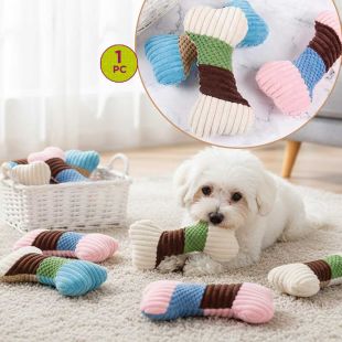 Plush Talking Bone for Pet Boredom - 1Pcs Assorted Colors