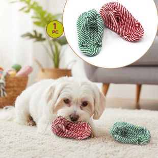 Cotton Rope Slippers for Pet Safe Chewing 18cm - 1Pcs Assorted Colors