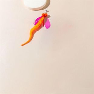 Cat Toy with Orange Fly Design
