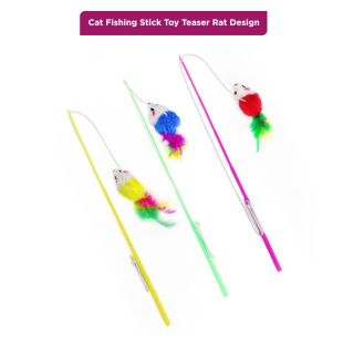 Cat Fishing Stick Toy Teaser Rat Design