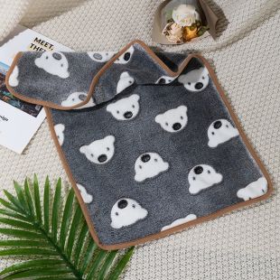 Velvet Bear Head Print Blanket for Pets