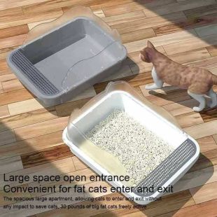Top-Entry Semi-Enclosed Litter Box for Pets