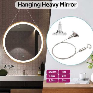 Adjustable Stainless Steel Hanging Wire Set with Disc Base - 1Pcs