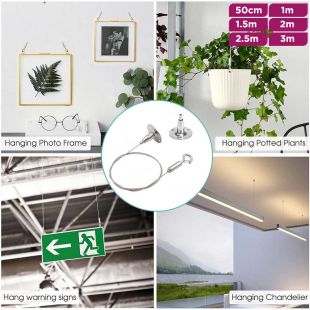 Adjustable Stainless Steel Multi-Purpose Hanging Wire Set - 4Pcs