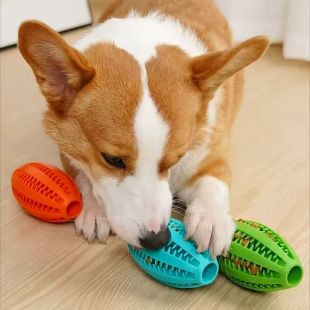 Interactive Rubber Chewing Ball for Dog Teeth Cleaning