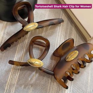 Stylish Tortoiseshell Shark Hair Clip for Women