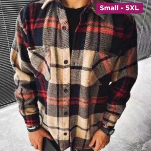 Plaid Classic Shirt With Pocket and Long Sleeves For Men