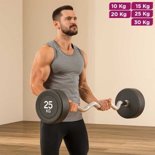 Fixed Weight Curl Bar with Comfort Grip