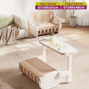 2-in-1 Plastic Table and Chair Set for Kids - Without Installation