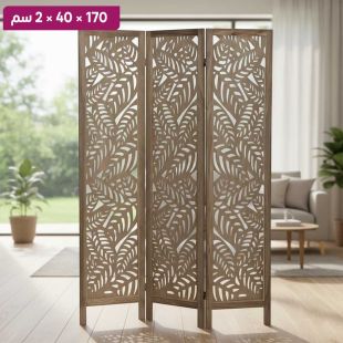 فاصل قابل للطي بتصميم أوراق نباتية من خشب البولونيا 170 × 40 × 2 سم