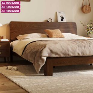 سرير من الخشب الصلب بتصميم عتيق