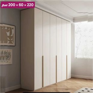 منظم ملابس Ivory من خشب مضغوط - 6 أبواب 220 × 60 × 200 سم