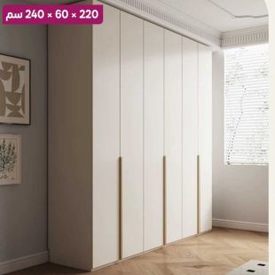 منظم ملابس Ivory من خشب مضغوط - 6 أبواب 220 × 60 × 240 سم