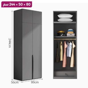 منظم ملابس 2 باب مع رف علوي IRONRIDGE خشب HDF قياس 80×50×244 سم